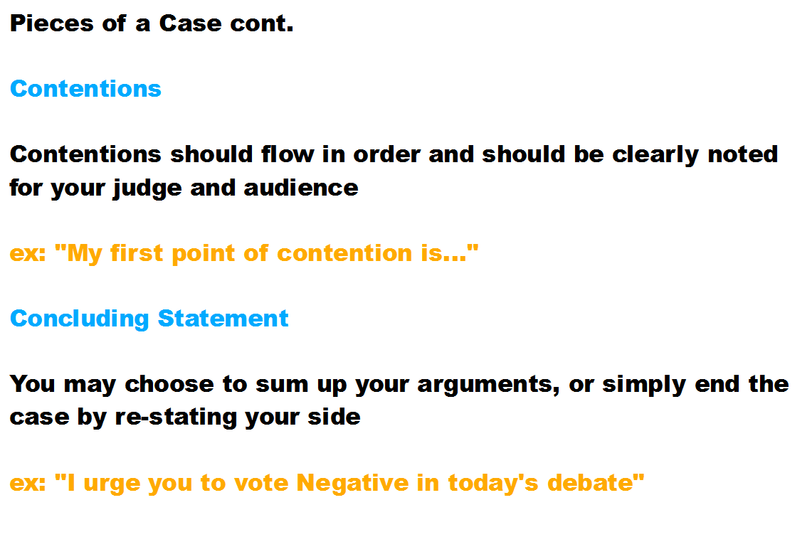 How do I write a debate contention?