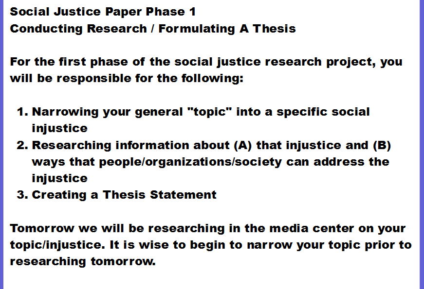 how to write a social justice research paper
